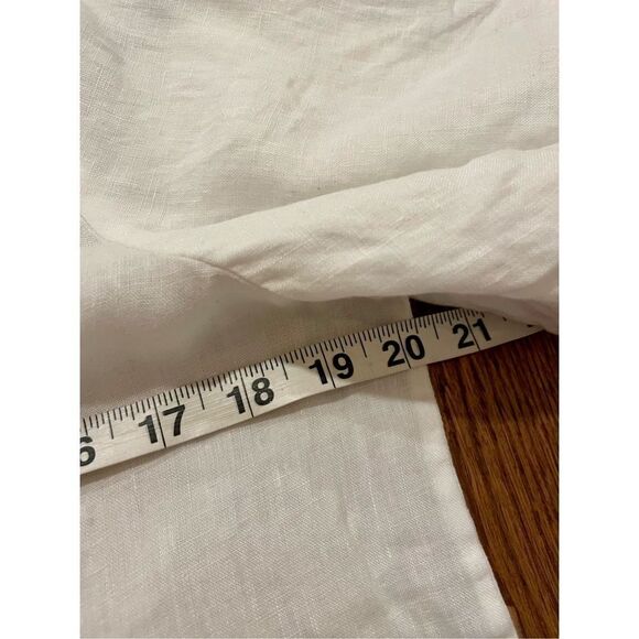 Lord & Taylor white linen ruffle sleeve top size s - Picture 8 of 8